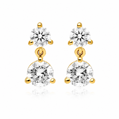 Adélie - Round Cut Lab Grown Diamond Drop Earrings ✧ 0.8 Carat