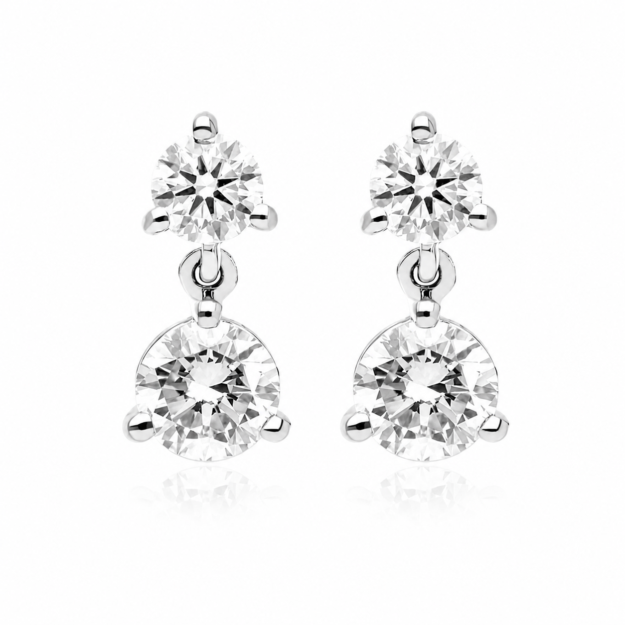 Adélie - Round Cut Lab Grown Diamond Drop Earrings ✧ 0.8 Carat