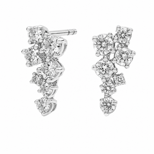 Fiorella - Round Cut Lab Grown Diamond Drop Earrings ✧ 0.8 Carat