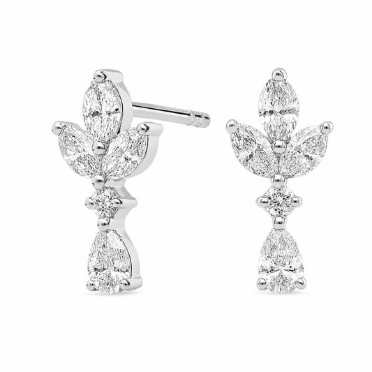 Amélie - Cluster Lab Grown Diamond Drop Earrings ✧ 0.6 Carat