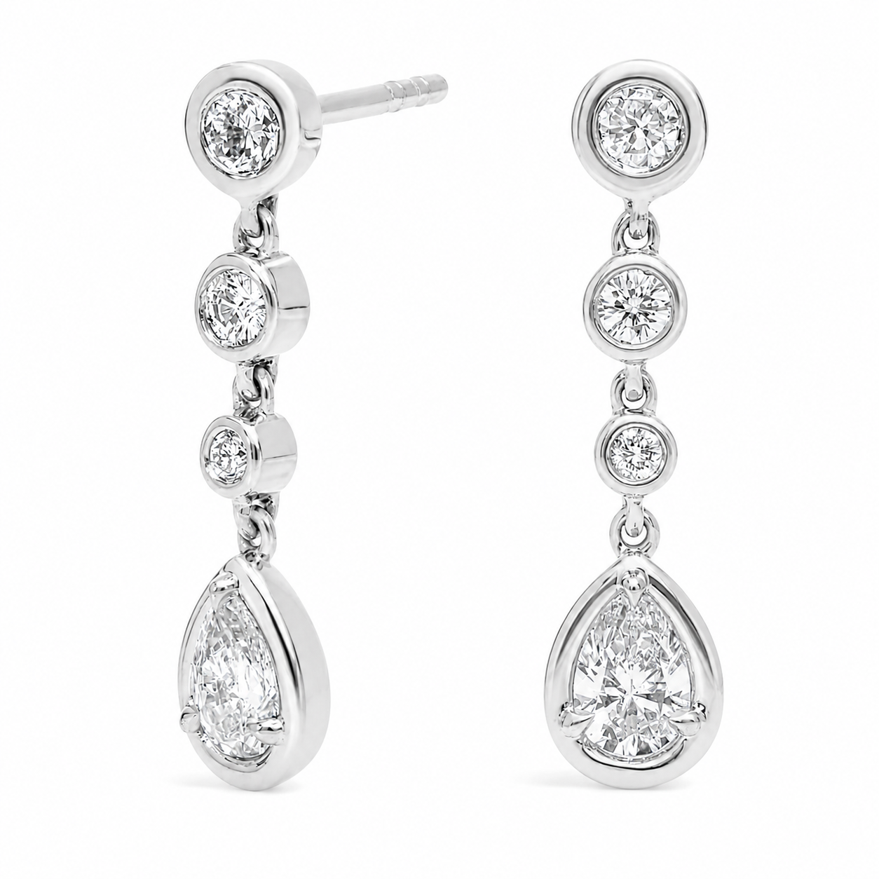 Seraphine - Round and Pear Cut Lab Grown Diamond Drop Earrings ✧ 0.5 Carat