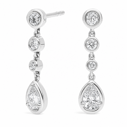 Seraphine - Round and Pear Cut Lab Grown Diamond Drop Earrings ✧ 0.5 Carat