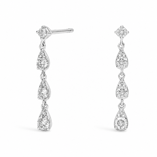 Élodie - Round Cut Lab Grown Diamond Drop Earrings ✧ 0.5 Carat