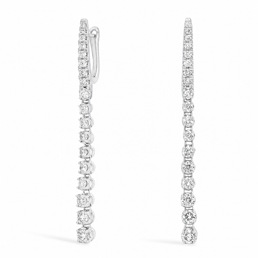 Aurelia - Round Cut Lab Grown Diamond Drop Earrings ✧ 1.25 Carat