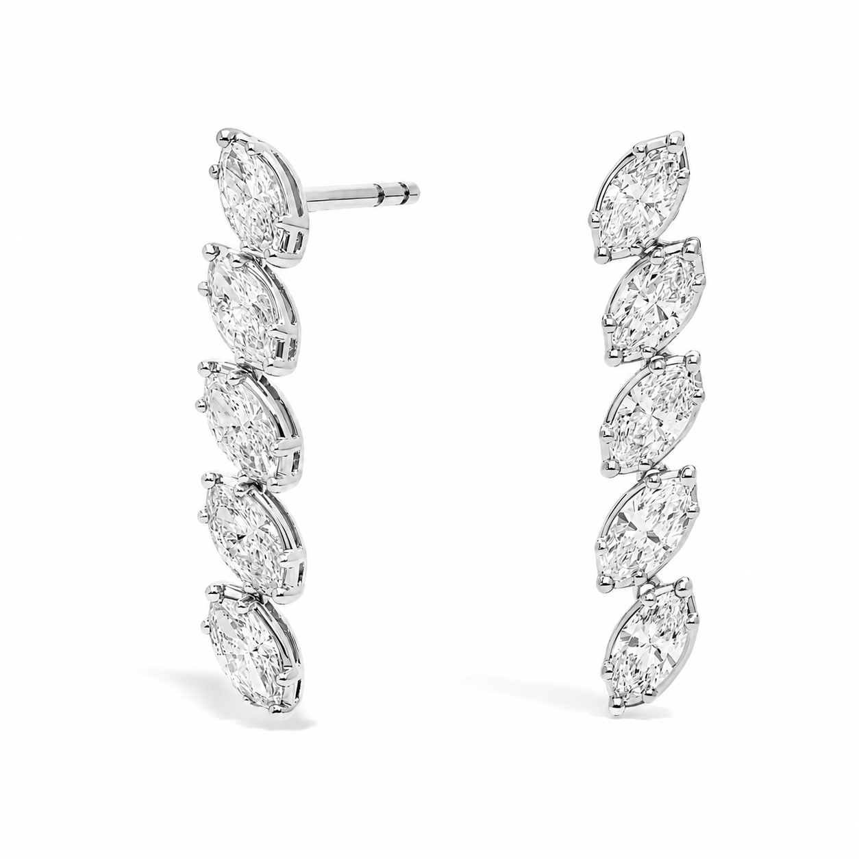 Vespera - Marquise Cut Lab Grown Diamond Drop Earrings ✧ 1.6 Carat