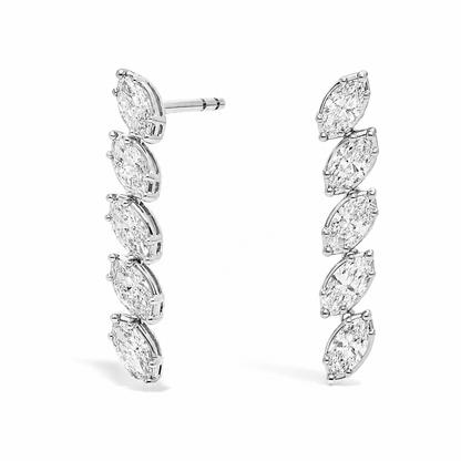 Vespera - Marquise Cut Lab Grown Diamond Drop Earrings ✧ 1.6 Carat
