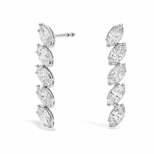 Vespera - Marquise Cut Lab Grown Diamond Drop Earrings ✧ 1.5 Carat