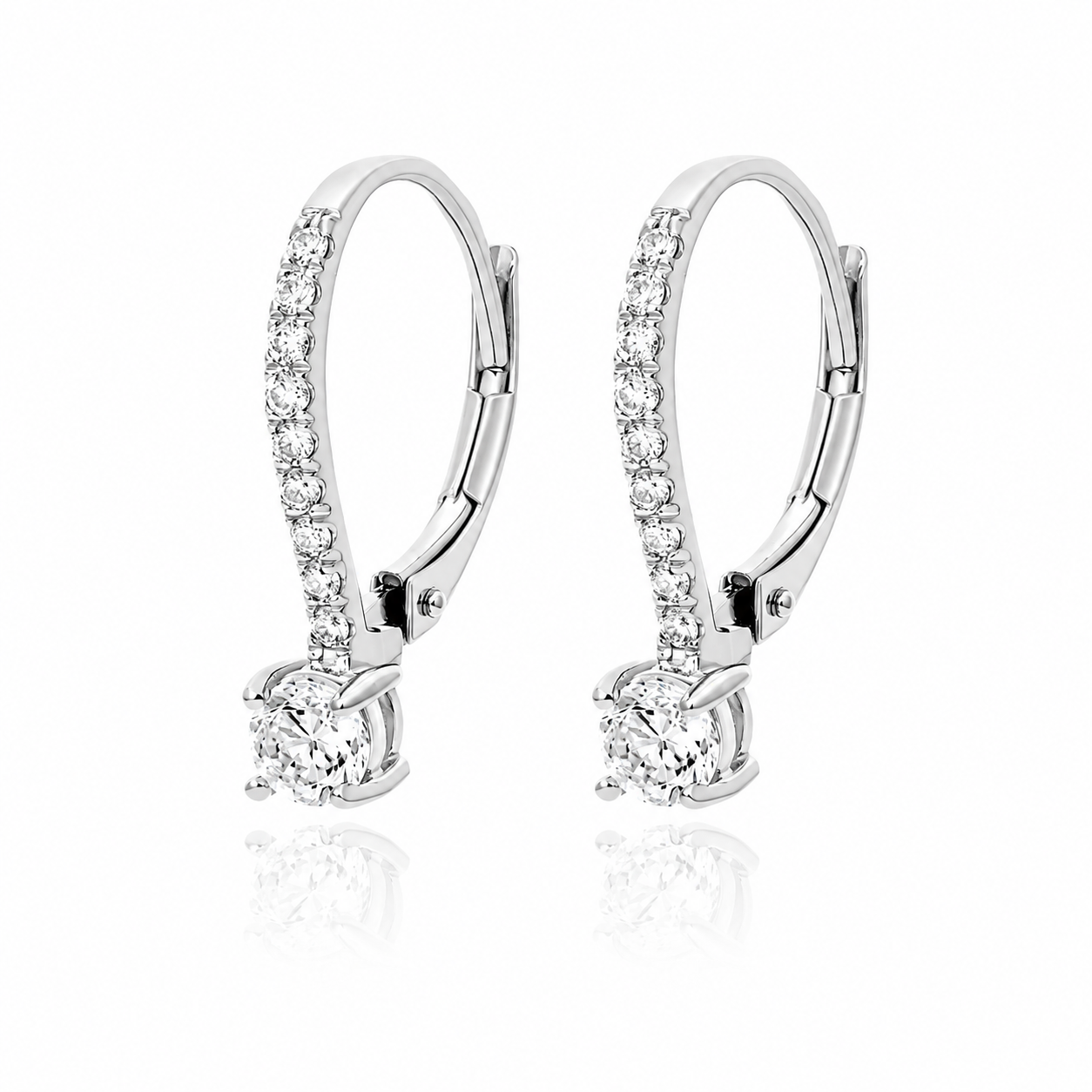 Vivienne Solitaire Round Cut Lab Grown Diamond Drop Earrings ✧ 2.2 Carat