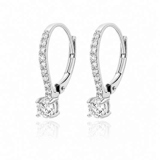 Vivienne - Solitaire Round Cut Lab Grown Diamond Drop Earrings ✧ 1.2 Carat