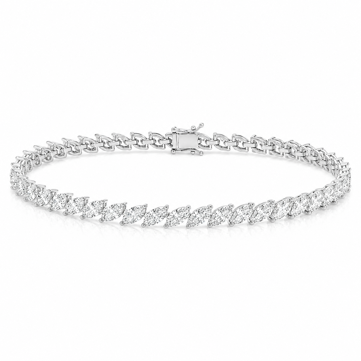 Marquise Cut Tennis Bracelet Lab Grown Diamond ✧ 3 & 5 Carat