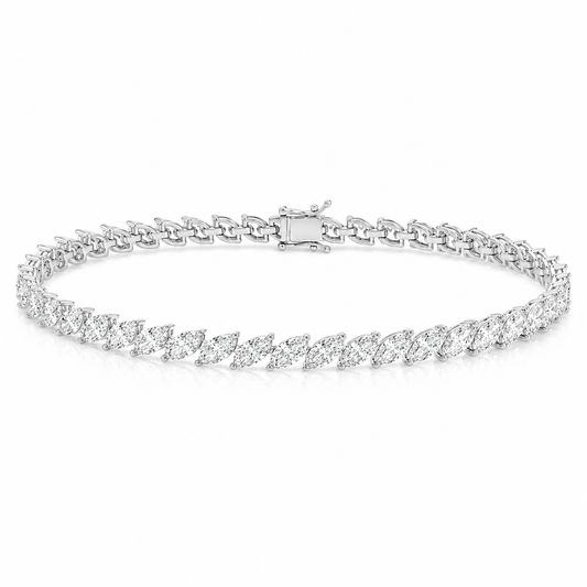 Marquise Cut Tennis Bracelet Lab Grown Diamond ✧ 3 & 5 Carat