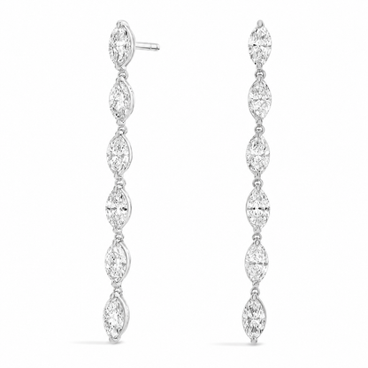 Lumière Marquise Cut Lab Grown Diamond Drop Earrings ✧ 2.5 Carat