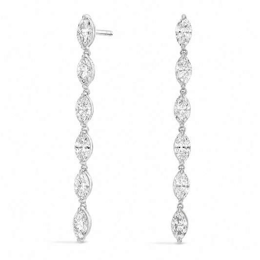 Lumière - Marquise Cut Lab Grown Diamond Drop Earrings ✧ 2.5 Carat