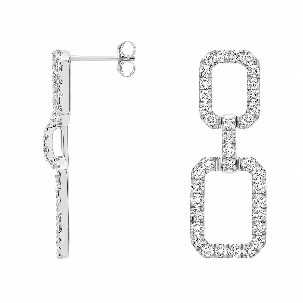 Monaco Round Cut Lab Grown Diamond Drop Earrings ✧ 2 Carat
