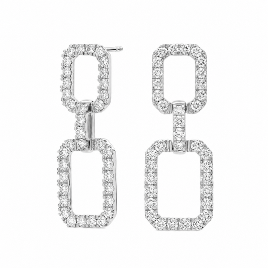 Monaco - Round Cut Lab Grown Diamond Drop Earrings ✧ 2 Carat