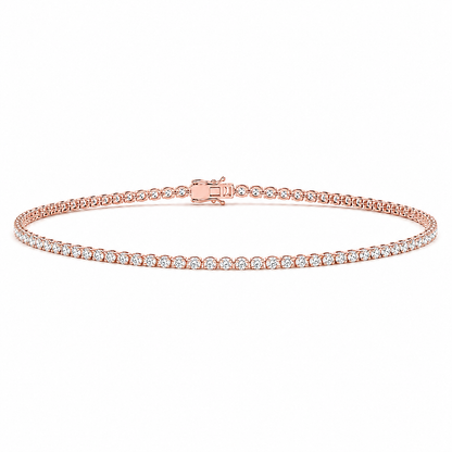 Round Tennis Bracelet Round Cut Lab Grown Diamond ✧ 1-5 Carat