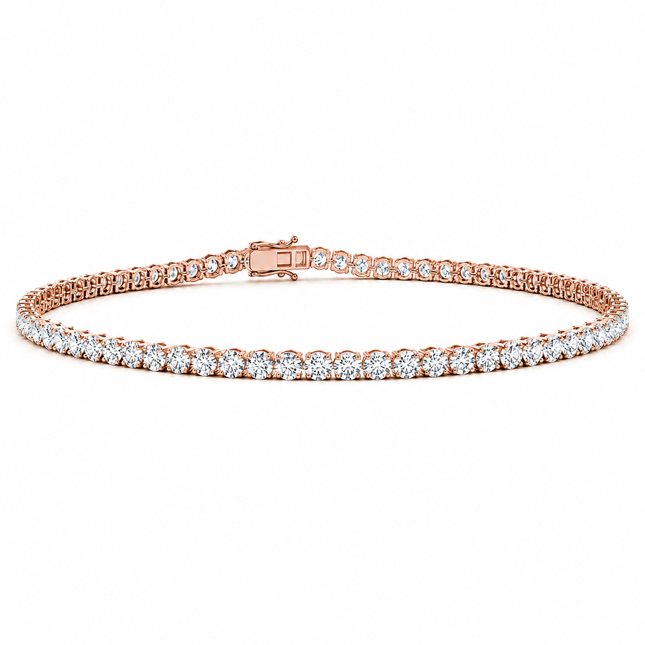 Round Tennis Bracelet Round Cut Lab Grown Diamond ✧ 1-5 Carat