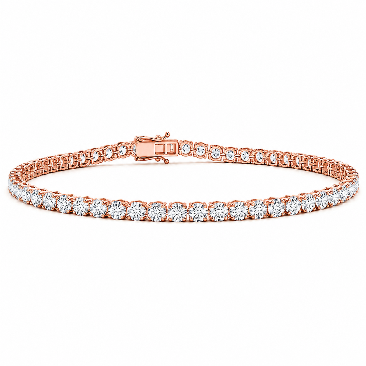 Round Tennis Bracelet Round Cut Lab Grown Diamond ✧ 1-5 Carat