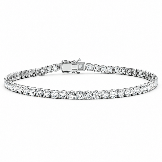 Round Tennis Bracelet Round Cut Lab Grown Diamond ✧ 1-5 Carat