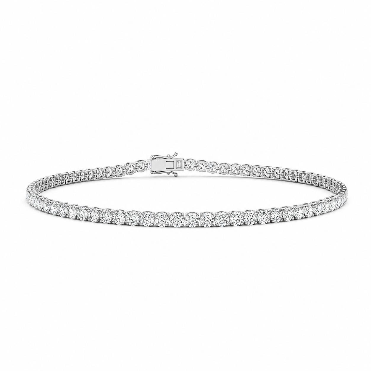Round Tennis Bracelet Round Cut Lab Grown Diamond ✧ 1-5 Carat