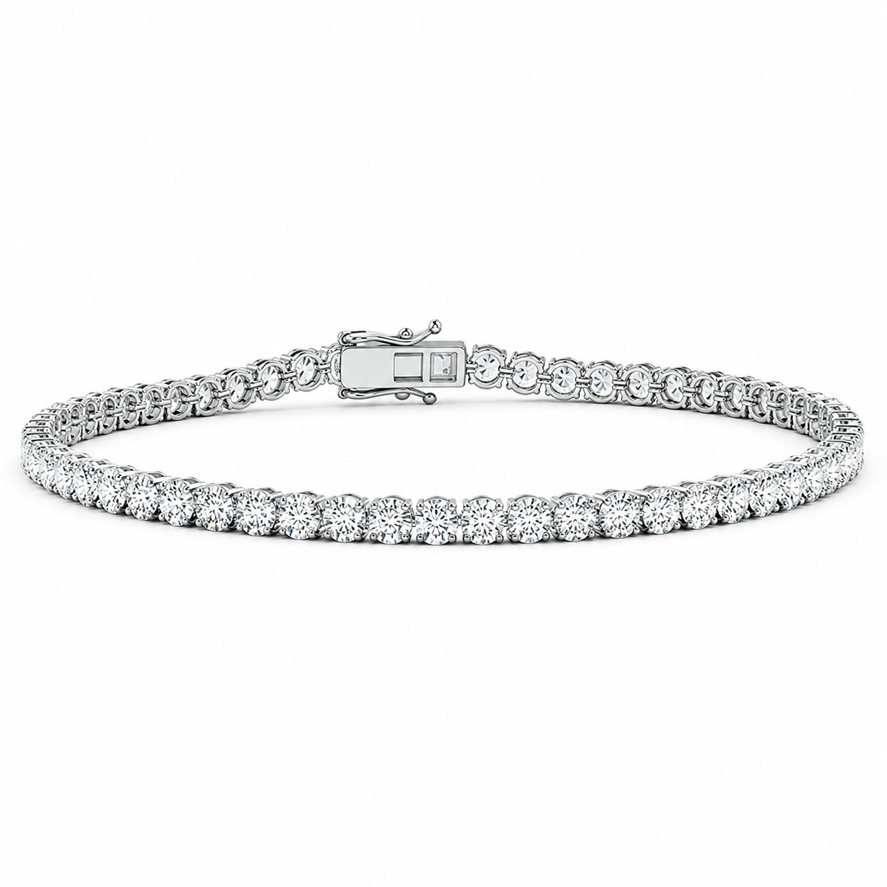 Round Tennis Bracelet Round Cut Lab Grown Diamond ✧ 1-5 Carat