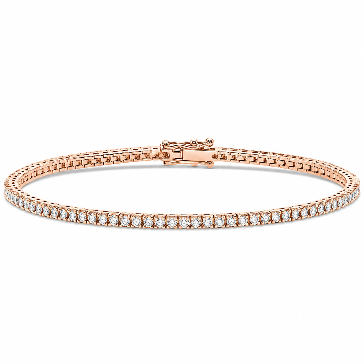 Italian Tennis Bracelet Round Cut Lab Grown Diamond ✧ 1-5 Carat