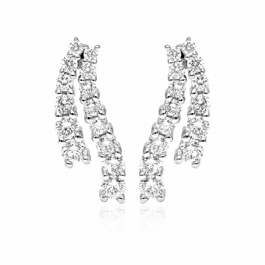 Celeste - Round Cut Lab Grown Diamond Drop Earrings ✧ 1.3 Carat