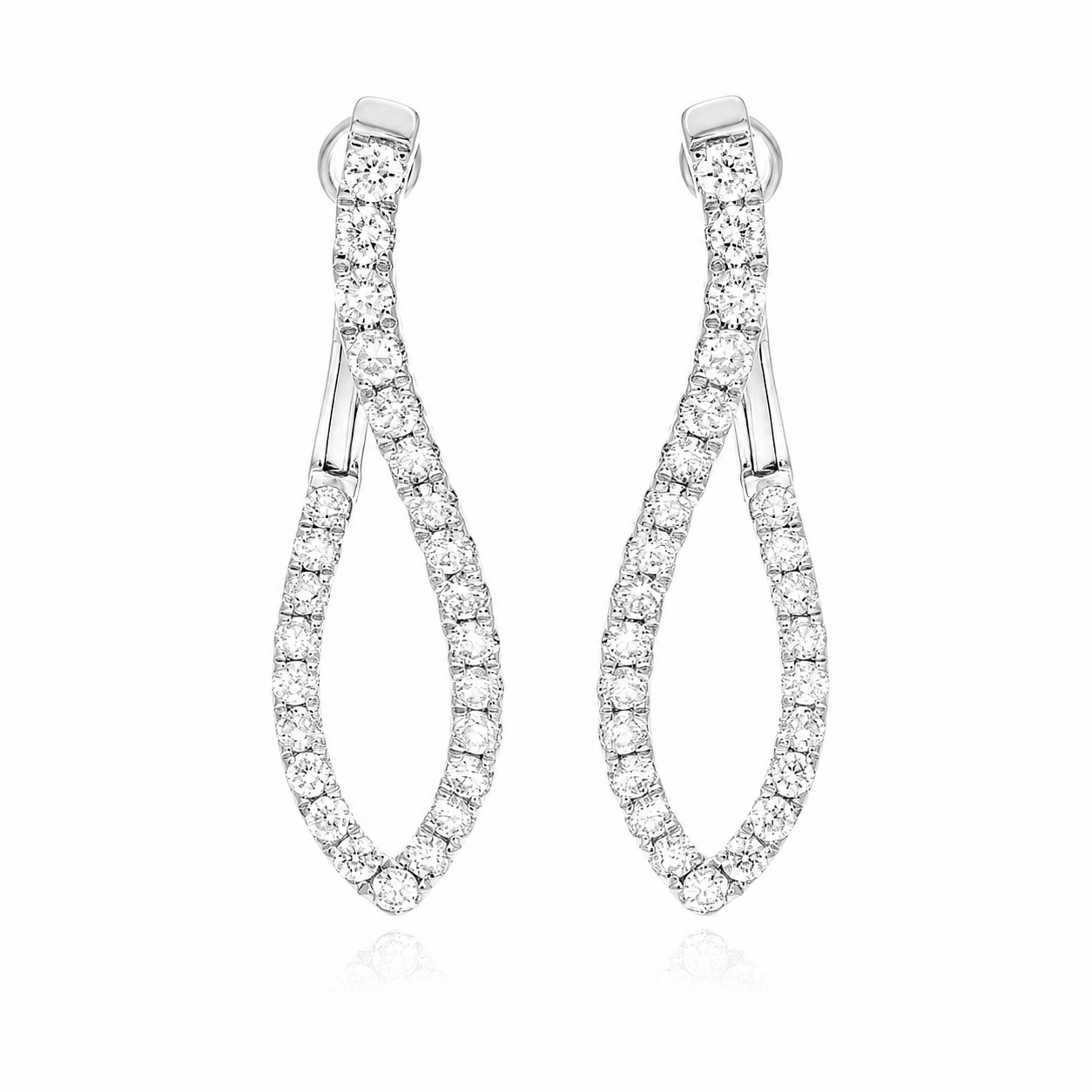 Eclipse - Round Cut Lab Grown Diamond Drop Earrings ✧ 0.8 Carat