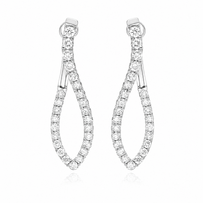 Eclipse - Round Cut Lab Grown Diamond Drop Earrings ✧ 0.8 Carat