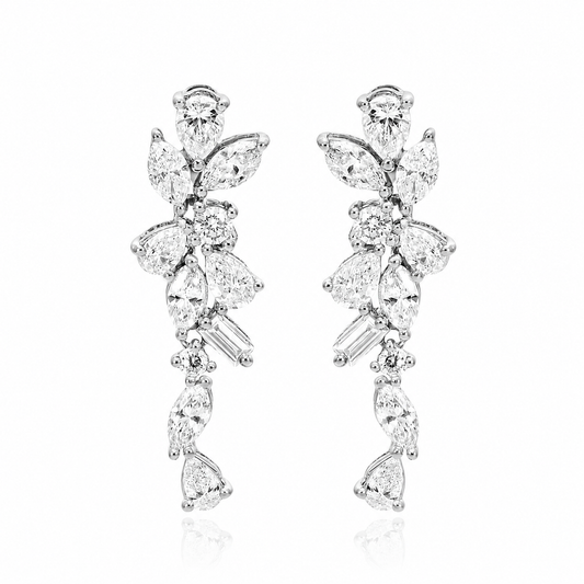Jardin - Cluster Lab Grown Diamond Drop Earrings ✧ 1.5 Carat