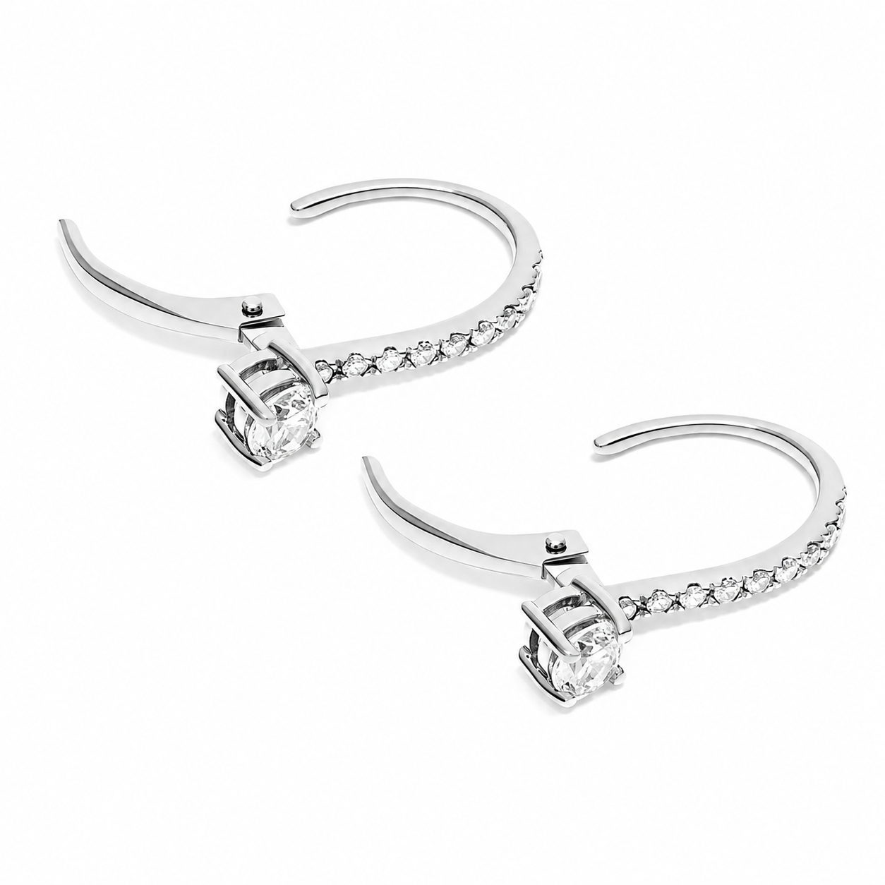Vivienne Solitaire Round Cut Lab Grown Diamond Drop Earrings ✧ 2.2 Carat